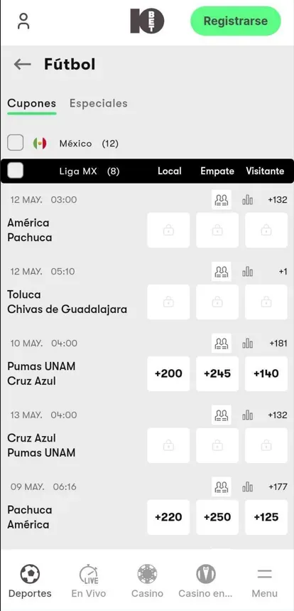 Apuestas de Fútbol en 10Bet México